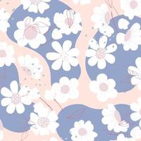 Abstract flat hand draw floral pattern background. Vector. vector