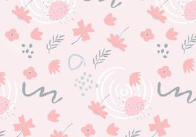 Abstract flat hand draw floral pattern background. Vector. vector