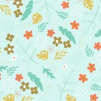 Abstract flat hand draw floral pattern background. Vector. vector