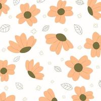 Abstract flat hand draw floral pattern background. Vector. vector