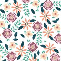 Abstract flat hand draw floral pattern background. Vector. vector