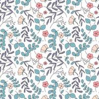 Abstract flat hand draw floral pattern background. Vector. vector