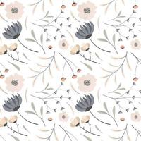 Abstract flat hand draw floral pattern background. Vector. vector