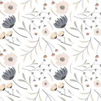 Abstract flat hand draw floral pattern background. Vector. vector