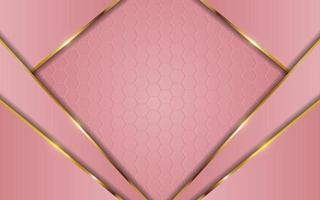 Luxury pink gradient background combination with line gold vector