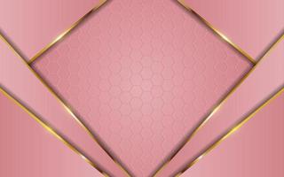 Luxury pink gradient background combination with line gold vector