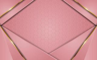 Luxury pink gradient background combination with line gold vector