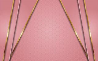 Luxury pink gradient background combination with line gold vector