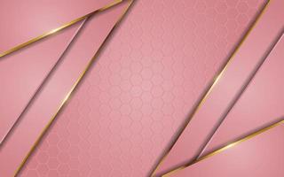 Luxury pink gradient background combination with line gold vector