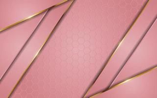 Luxury pink gradient background combination with line gold vector