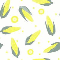 Seamless pattern with corn cobs. Print with vegetables. Vector graphics.