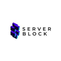 abstract block tech modern logo design vector