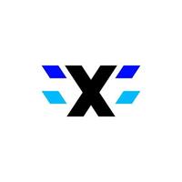 letra x pixel diseño de logotipo de tecnología abstracta moderna vector