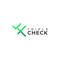 clever letter x check mark green logo vector