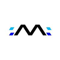 letter m pixel modern abstract tech logo design vector