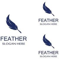 poultry breed feather logo and a pen made of feathers using vector icon design illustration template