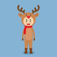 Cartoon Character Wearing Deer Costume vector