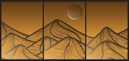 Japanese background with line wave pattern vector. Abstract template with geometric pattern. Mountain layout design in oriental style. vector