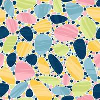 Seamless pattern of multicolored pebbles vector