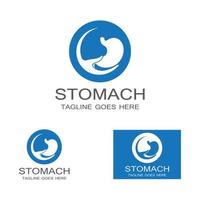 plantilla de vector de icono de diseño de logotipo de salud estomacal y cuidado estomacal
