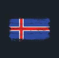 trazos de pincel de bandera de islandia. bandera nacional vector