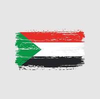 trazos de pincel de la bandera de sudán. bandera nacional vector