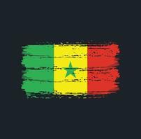 trazos de pincel de bandera senegalesa. bandera nacional vector