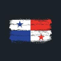 trazos de pincel de la bandera de Panamá. bandera nacional vector