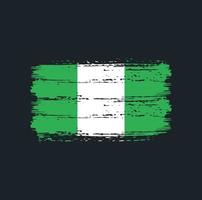 trazos de pincel de la bandera de nigeria. bandera nacional vector