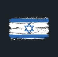 trazos de pincel de la bandera de israel. bandera nacional vector