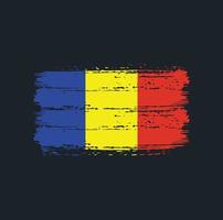 Romania Flag Brush Strokes. National Flag vector