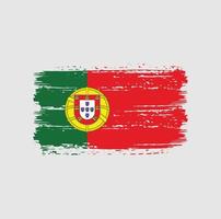 trazos de pincel de bandera portuguesa. bandera nacional vector