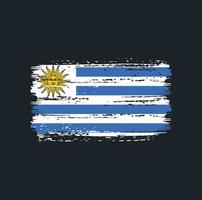 trazos de pincel de la bandera de uruguay. bandera nacional vector