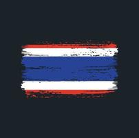 trazos de pincel de bandera de tailandia. bandera nacional vector
