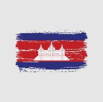 trazos de pincel de la bandera de camboya. bandera nacional vector