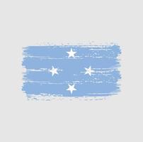 trazos de pincel de bandera de micronesia. bandera nacional vector