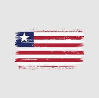 trazos de pincel de la bandera de liberia. bandera nacional vector