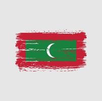 trazos de pincel de bandera de maldivas. bandera nacional vector