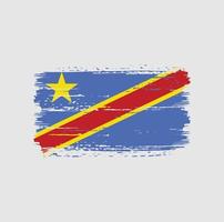 trazos de pincel de la bandera de la república del congo. bandera nacional vector