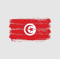 trazos de pincel de bandera de túnez. bandera nacional vector