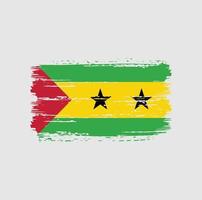 Sao Tome and Principe Flag Brush Strokes. National Flag vector