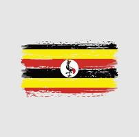 trazos de pincel de bandera de uganda. bandera nacional vector