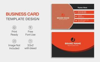 Business Card Design Template, Double sided Business Card, Visiting Card vector