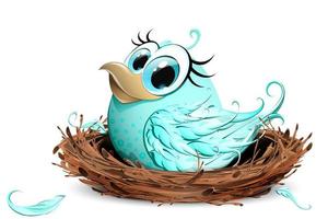 Bird in the nest vector