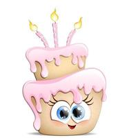 Birthday cake for girl vector