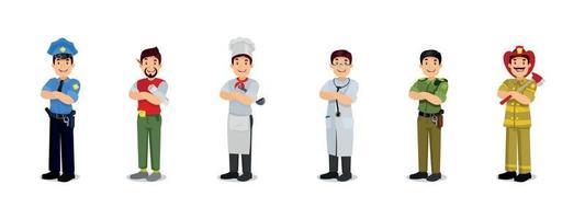 Illustrations of working people in various professions vector eps 10