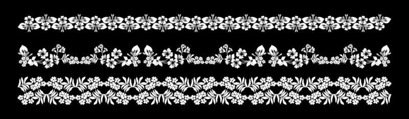 set of floral borders vector