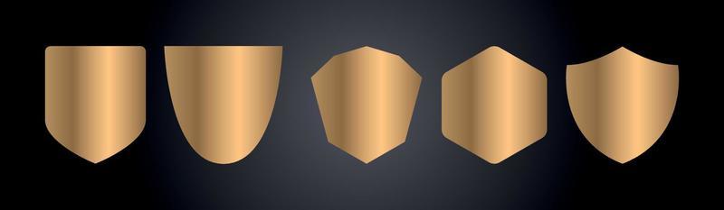golden shield design set with various shapes vector eps 10