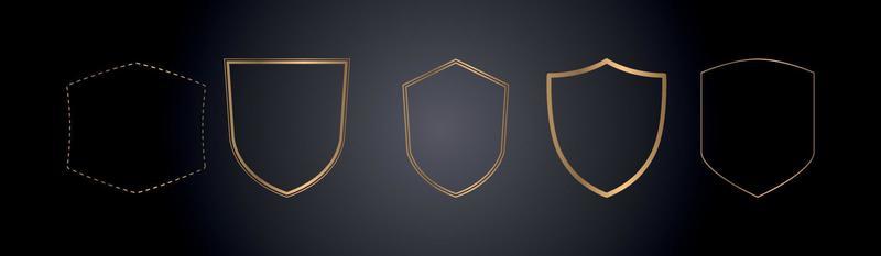 Gold Shield on black background vector