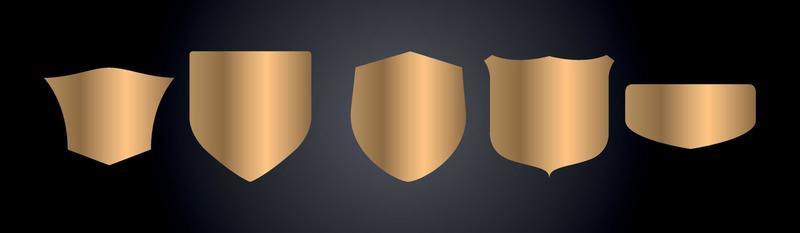 golden shield design set with various shapes